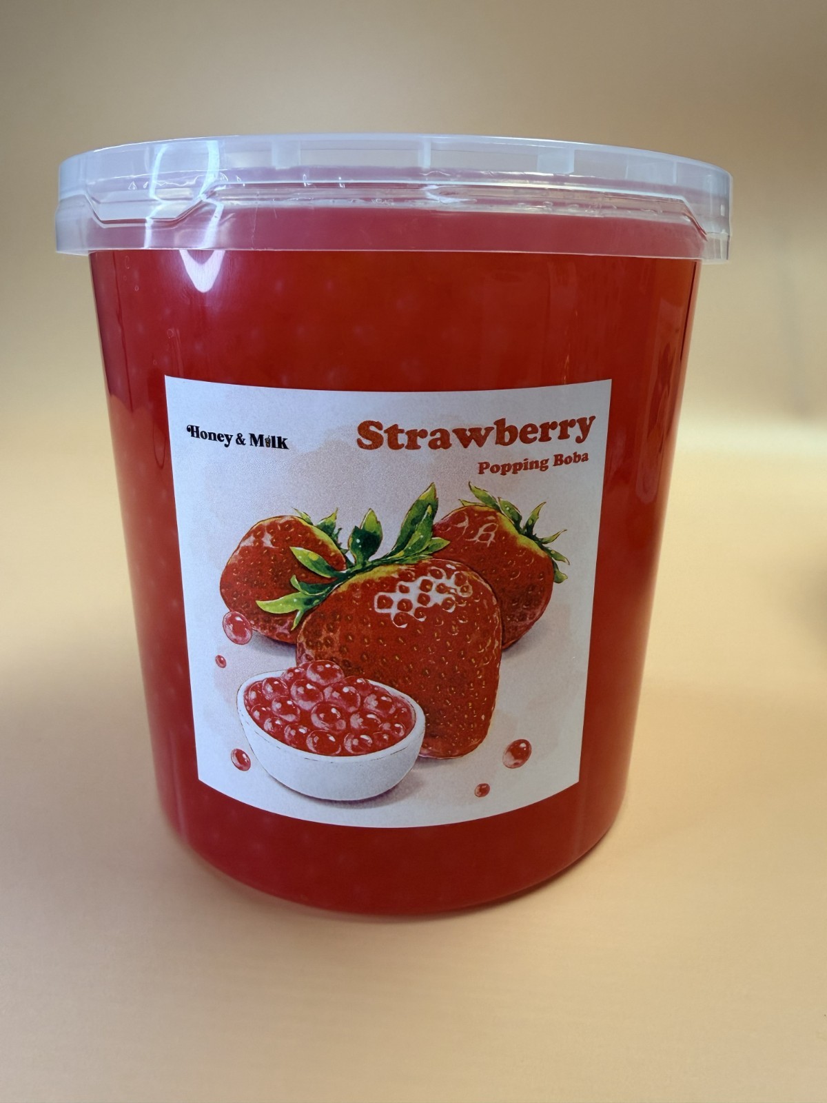 Honey&Milk Popping Boba 4 Pack 3.2KG Passion Fruit Strawberry Bubble Tea Taiwan