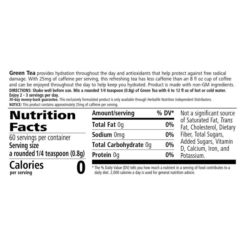 Herbalife Green Tea Pomegranate– Instant Antioxidant Hydration, 25mg Caffeine
