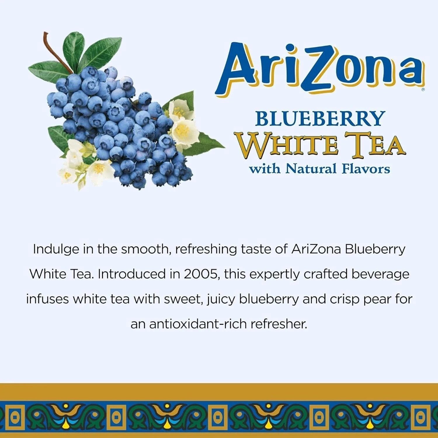 AriZona Blueberry White Tea – Big Can, 22 Fl Oz (Pack of 12)…