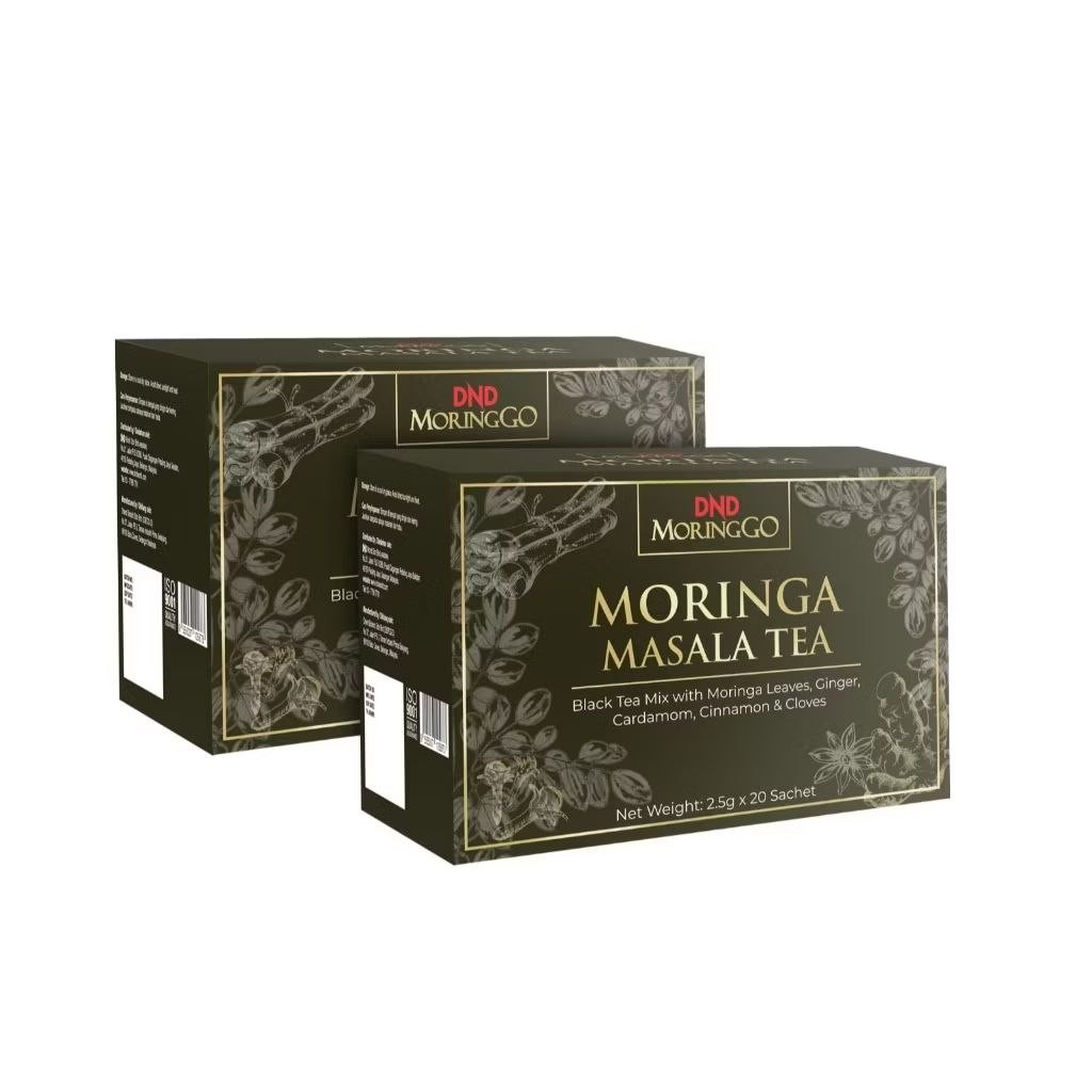 DND Moringgo Moringa Masala Tea 2 Boxes 40 Sachets Herbal Black Tea Blend