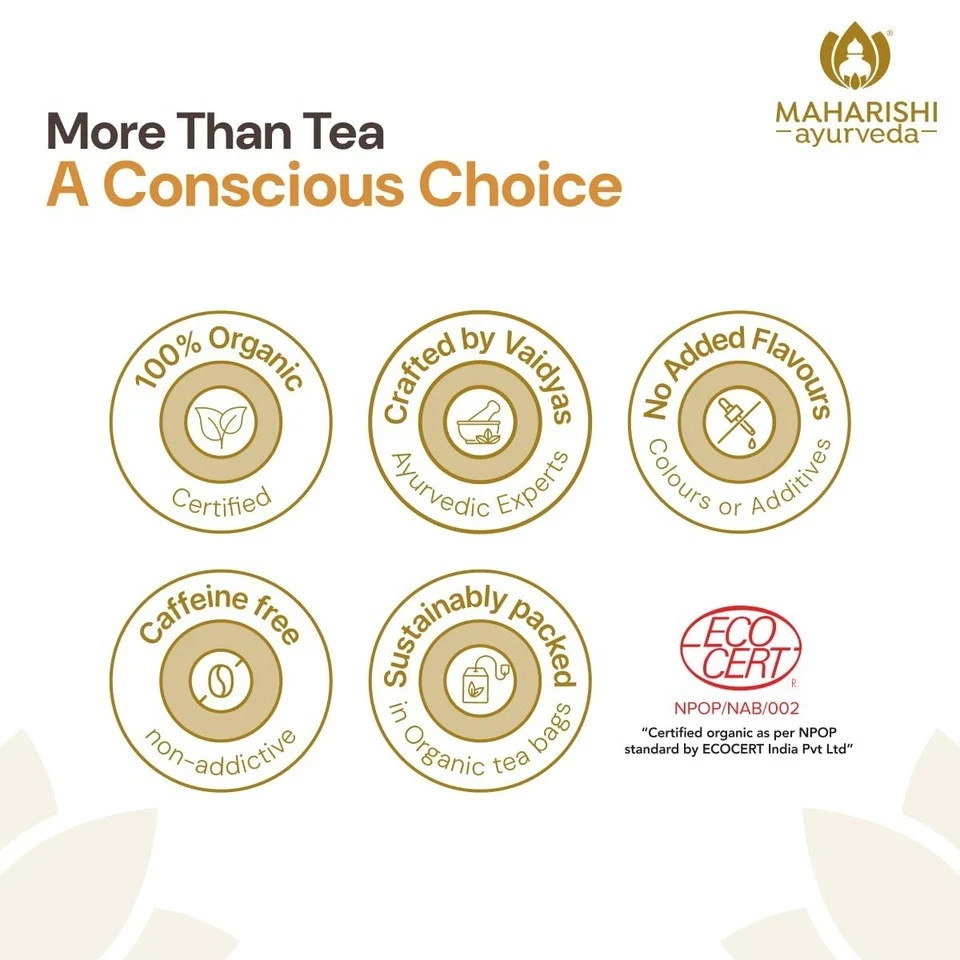 Maharishi Ayurveda All Natural Turmeric Ginger Herbal Tea, 20 Tea Bag