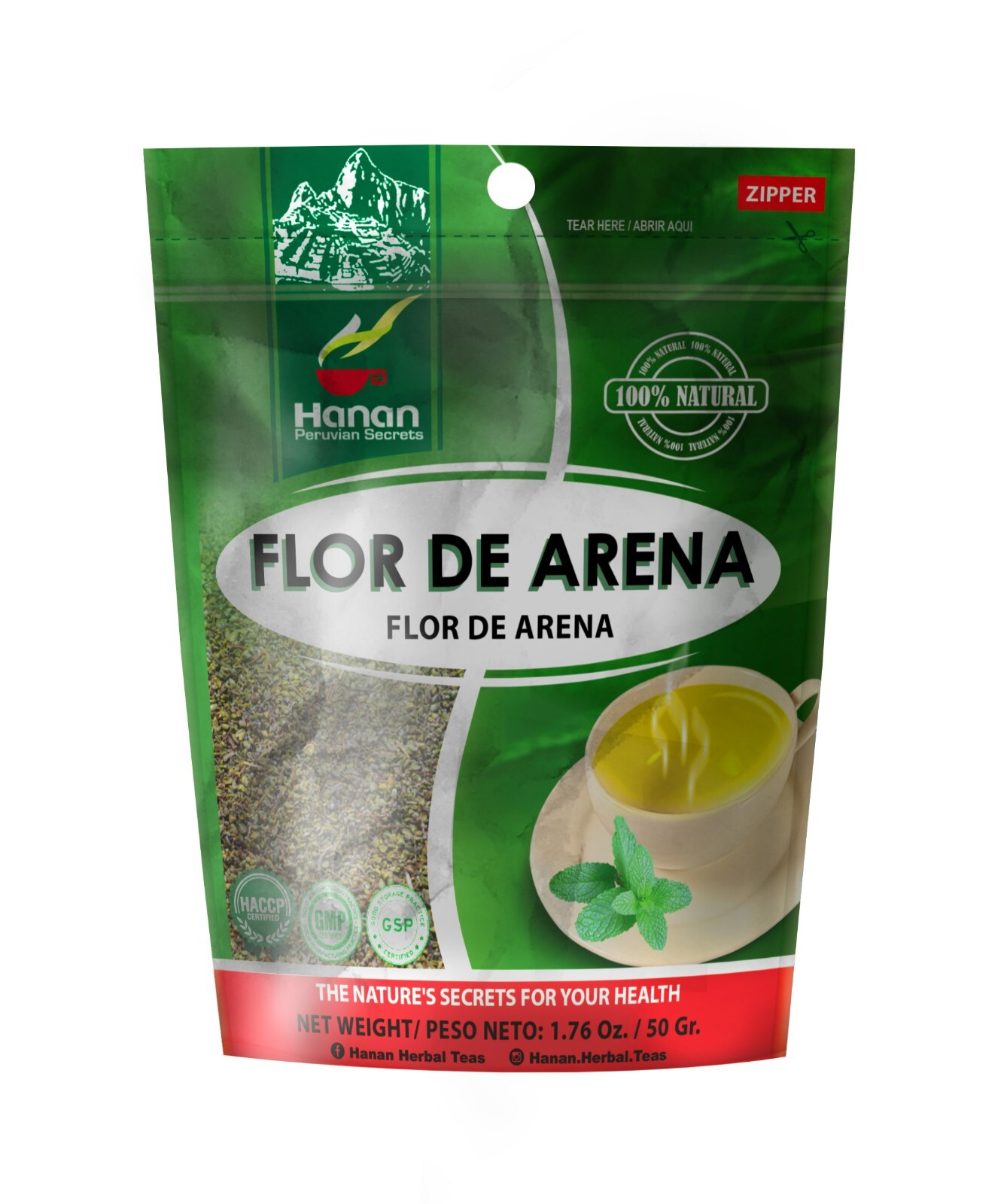 Hanan Peruvian Secrets Flor de Arena| 100% Natural Tiquilia Paronychioides | 1.7