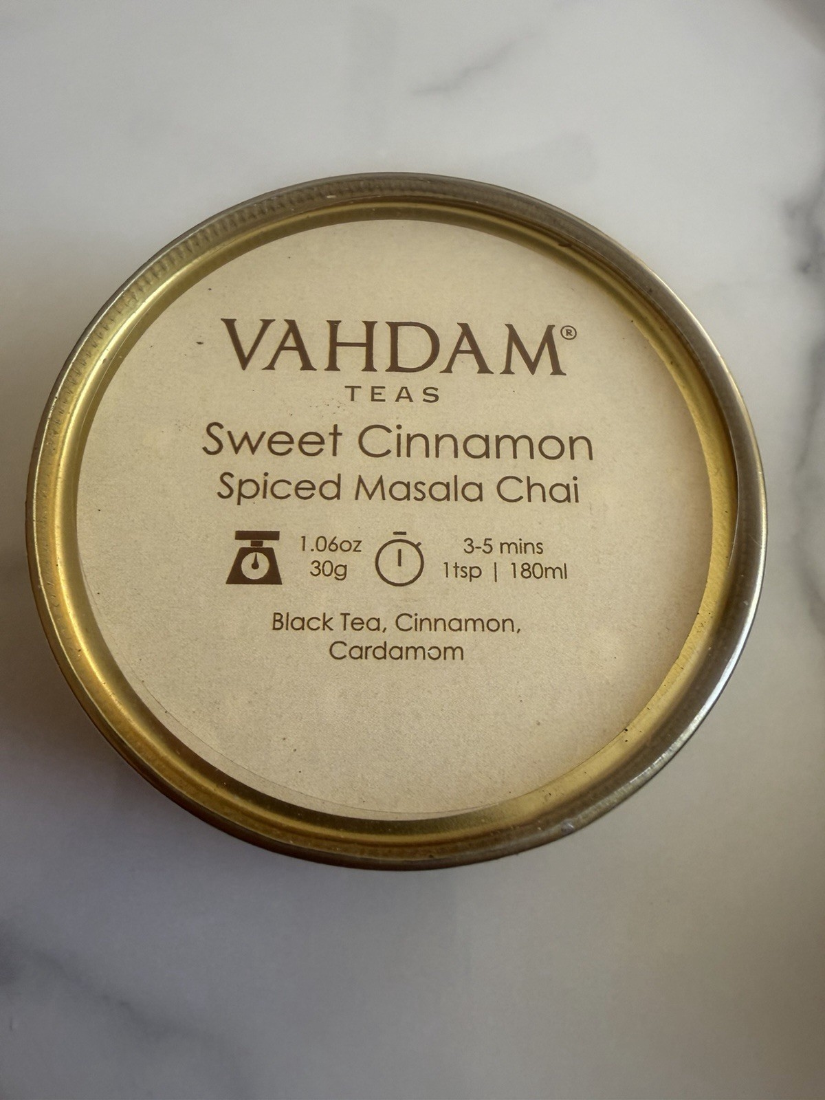 Vahdam Teas Loose Leaf Tea Assortment Gift Set 6 Tins 30g Vanilla Chai