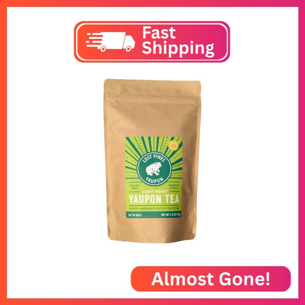 Yaupon Tea- 50 Tea Bags – Light Roast – Lost Pines Yaupon Tea – Sustainably wild