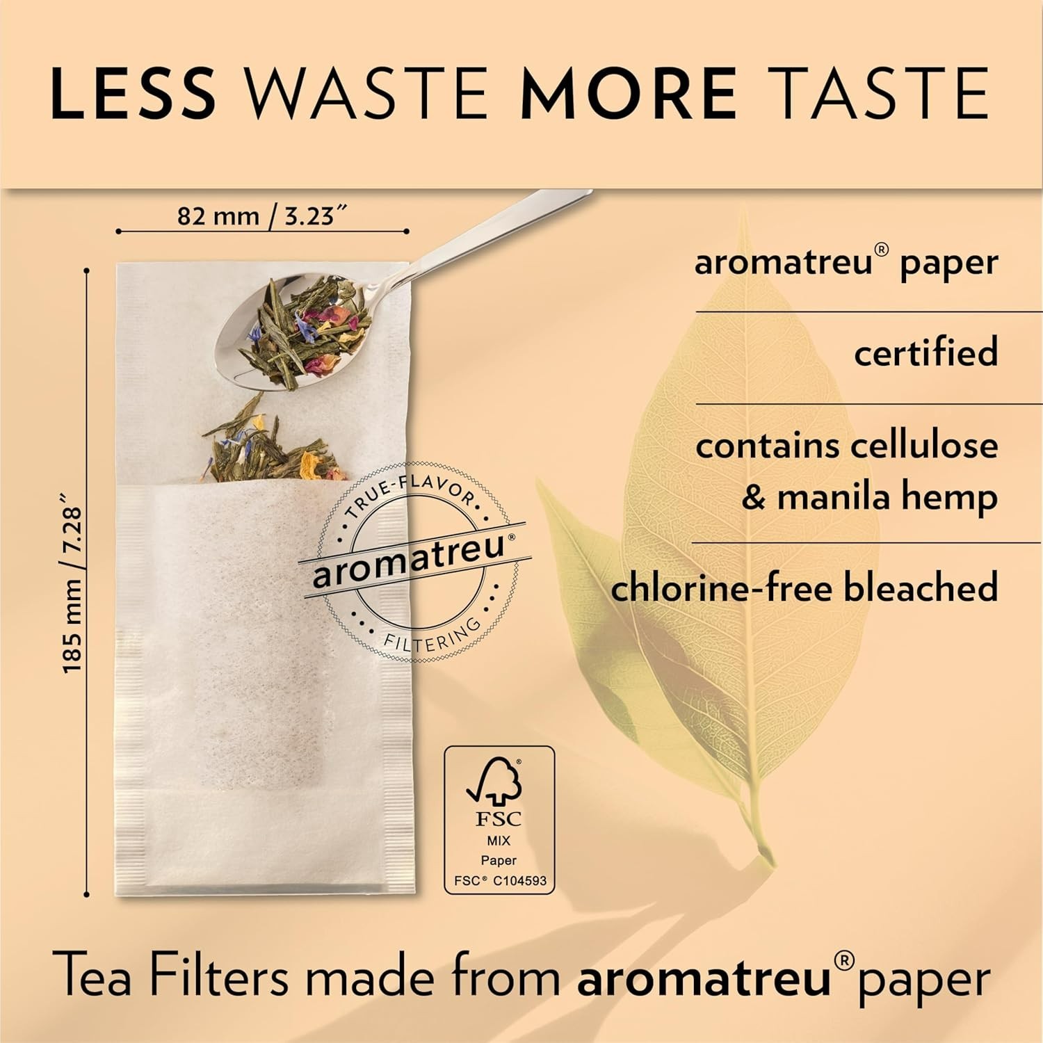 Sustainable 100-Pack Paper Tea Filters – Large, Double-Fold Design for Loose Tea