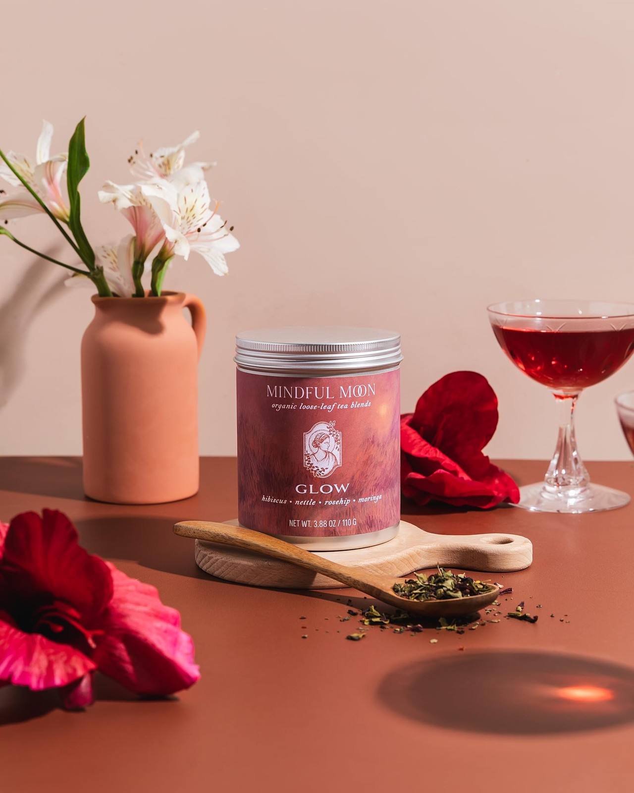 Glow Herbal Tea by Mindful Moon – Vitality Wellness Blend with Hibiscus, Mor…