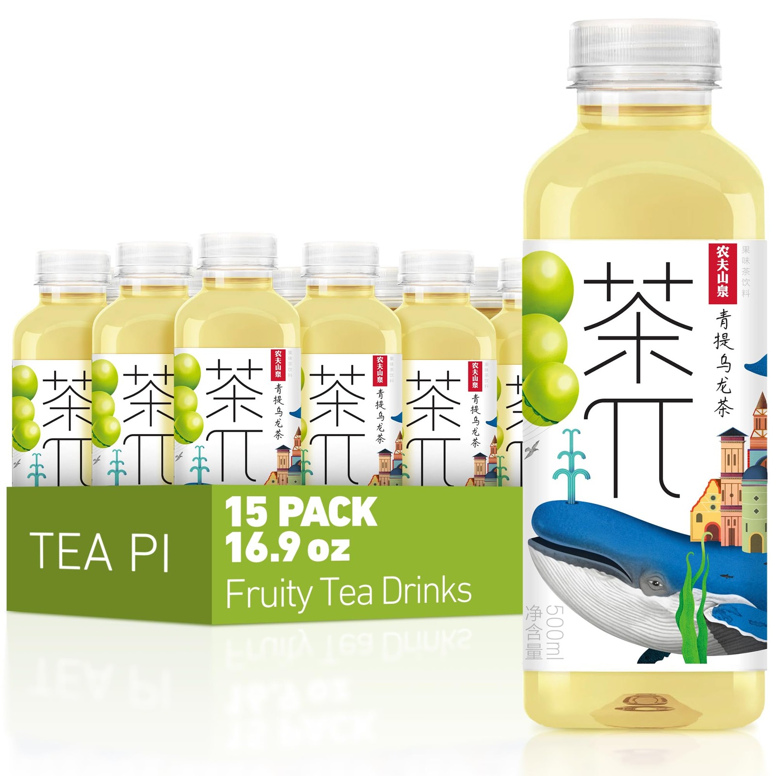 Tea PI Iced Tea – Oolong Tea, Green Grape Sweet Iced Fruit Tea Bottles, Real …