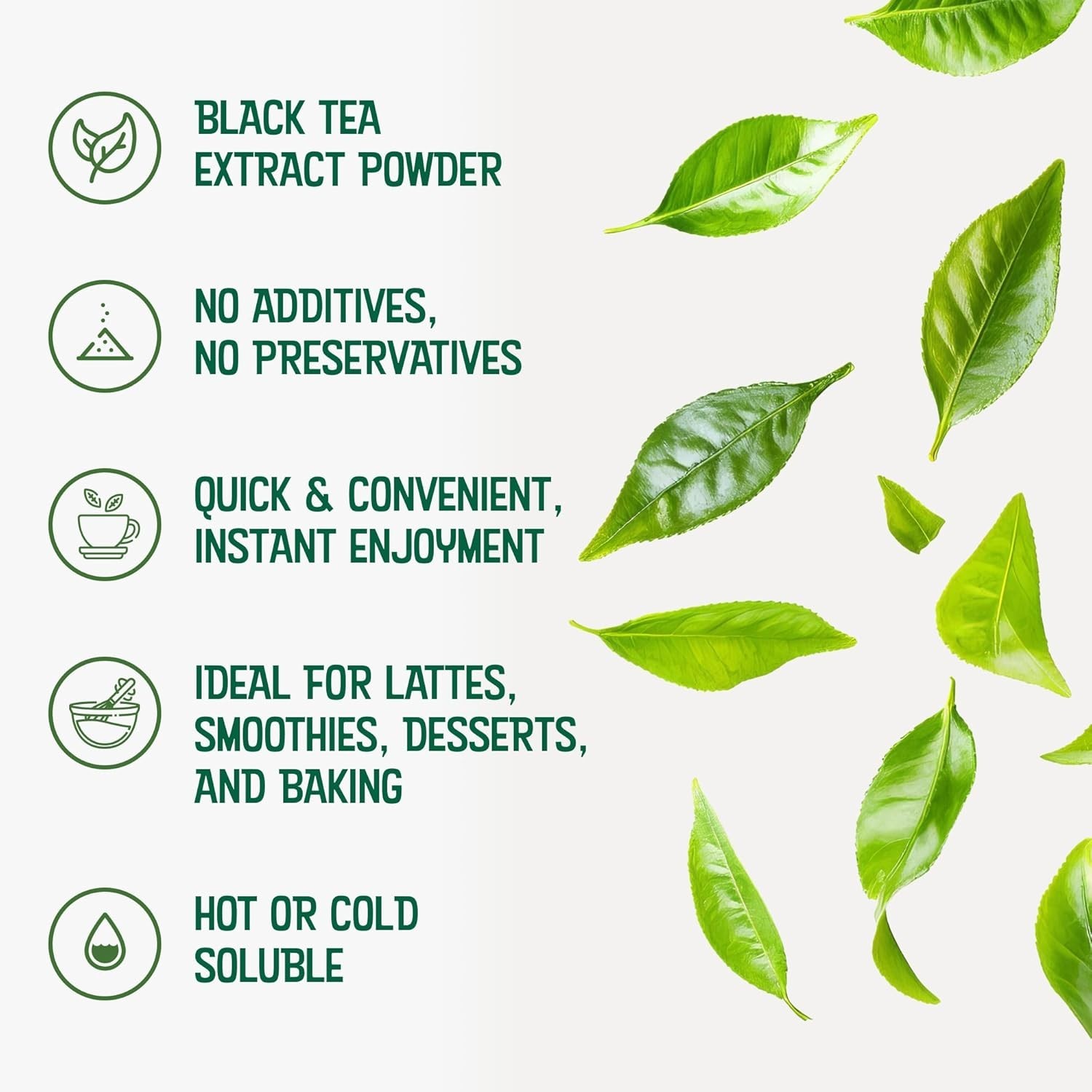 Instant Black Tea Extract Powder, Zero Additives, Non-GMO, 113g