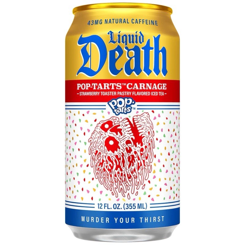 LIQUID DEATH x POPTARTS COLLAB – 12 oz Cans Limited Edition – Tea Flavored Drink