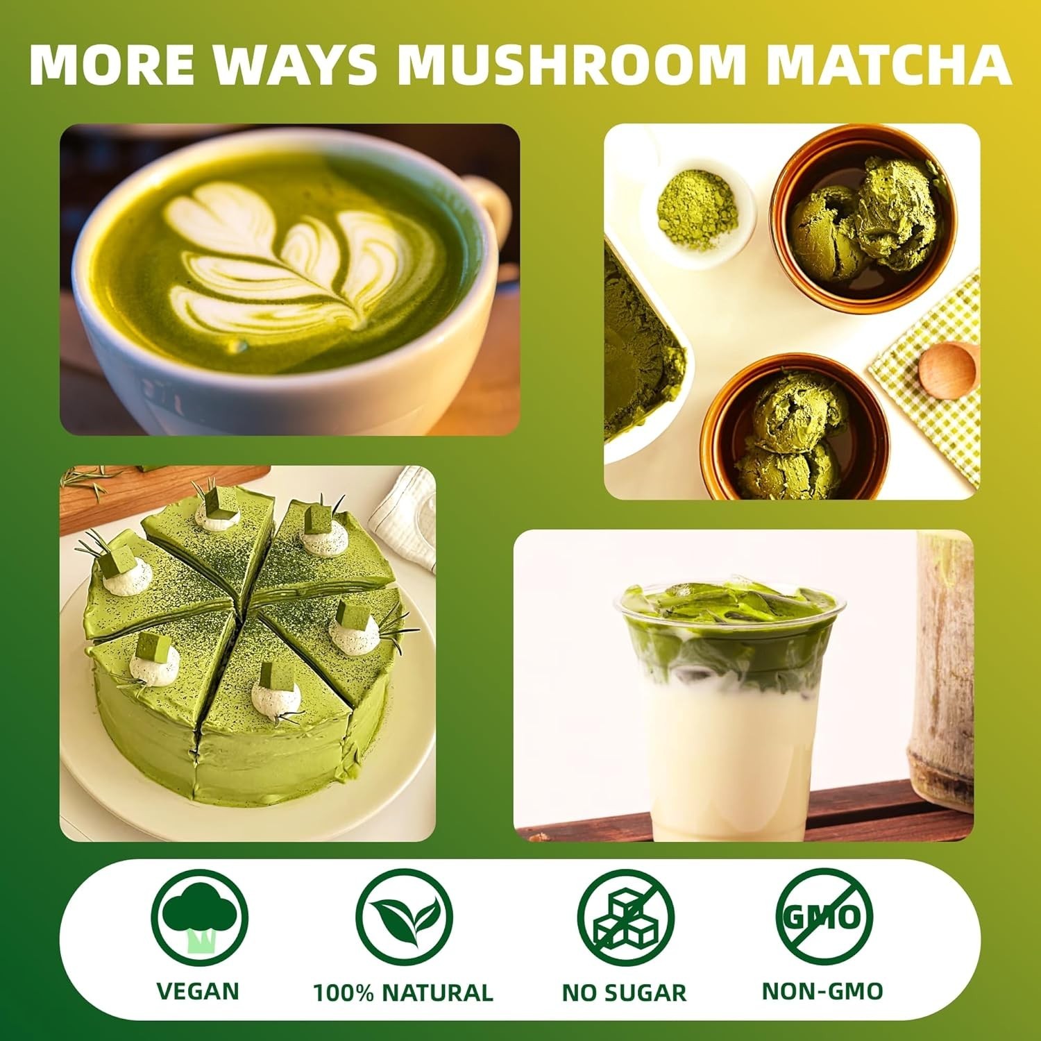 Mushroom Matcha Powder – 10 Superfoods for Unsweetened Energy & Health
