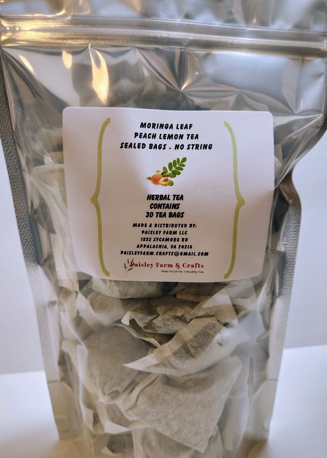 Moringa Oleifera Malunggay & Peach Lemon Tea Bags – Made Fresh On Demand!