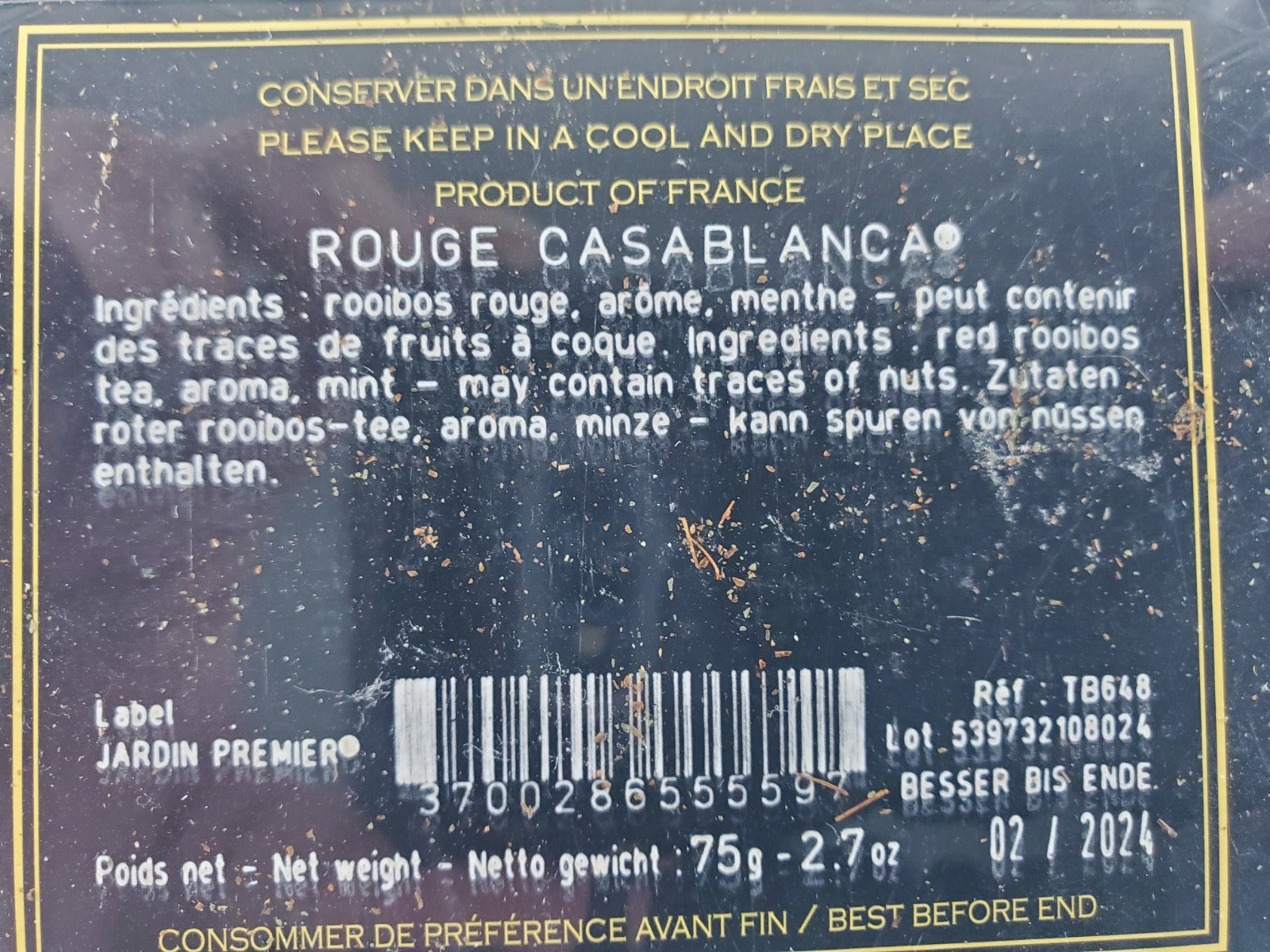 MAISON FONDEE EN 1854 Mariage rouge Casablanca Tea Sealed 2.7oz 75grams 02/2024