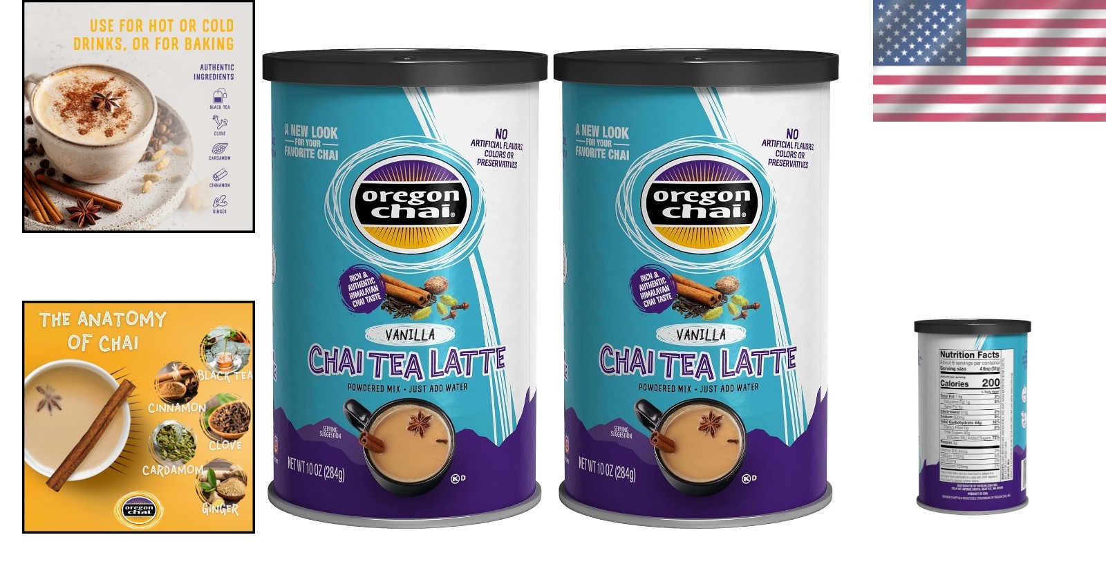 Indulge in Vanilla Chai Tea Latte Mix – 10 Ounce Pack of 2, Flavors