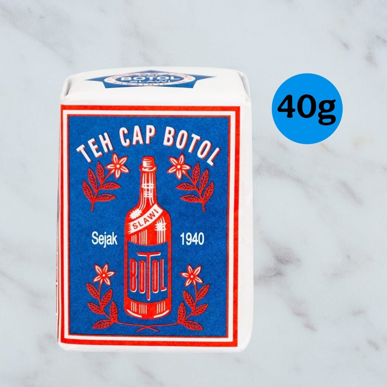 Teh Cap Botol, Teh Hijau Wangi Melati, Blue Pack, 40g (Pack of 1)