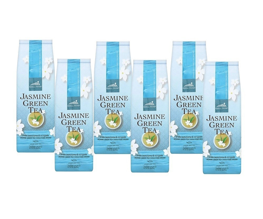 6 Packs x 100g Choui Fong Jasmine Green Tea Thai Premium Loose Leaf Tea Drink