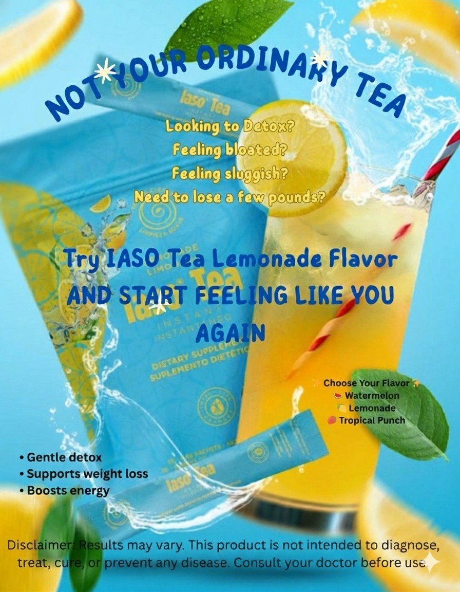 Gentle Cleanse Lemonade Iaso Tea Instant Drink Mix Sticks, Pack of 5
