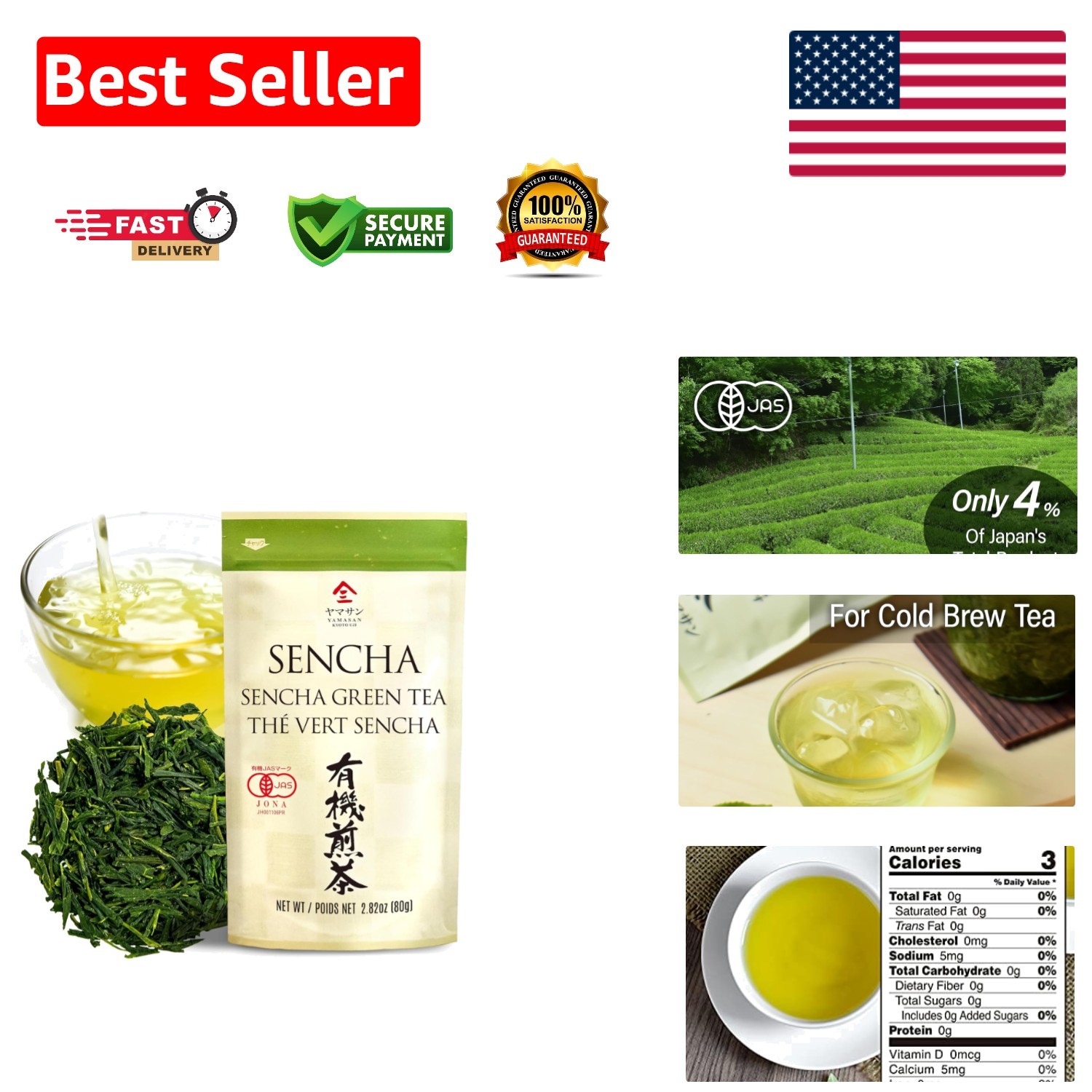 JAS Certified Organic Sencha Green Tea – 80g for Refreshing Moments