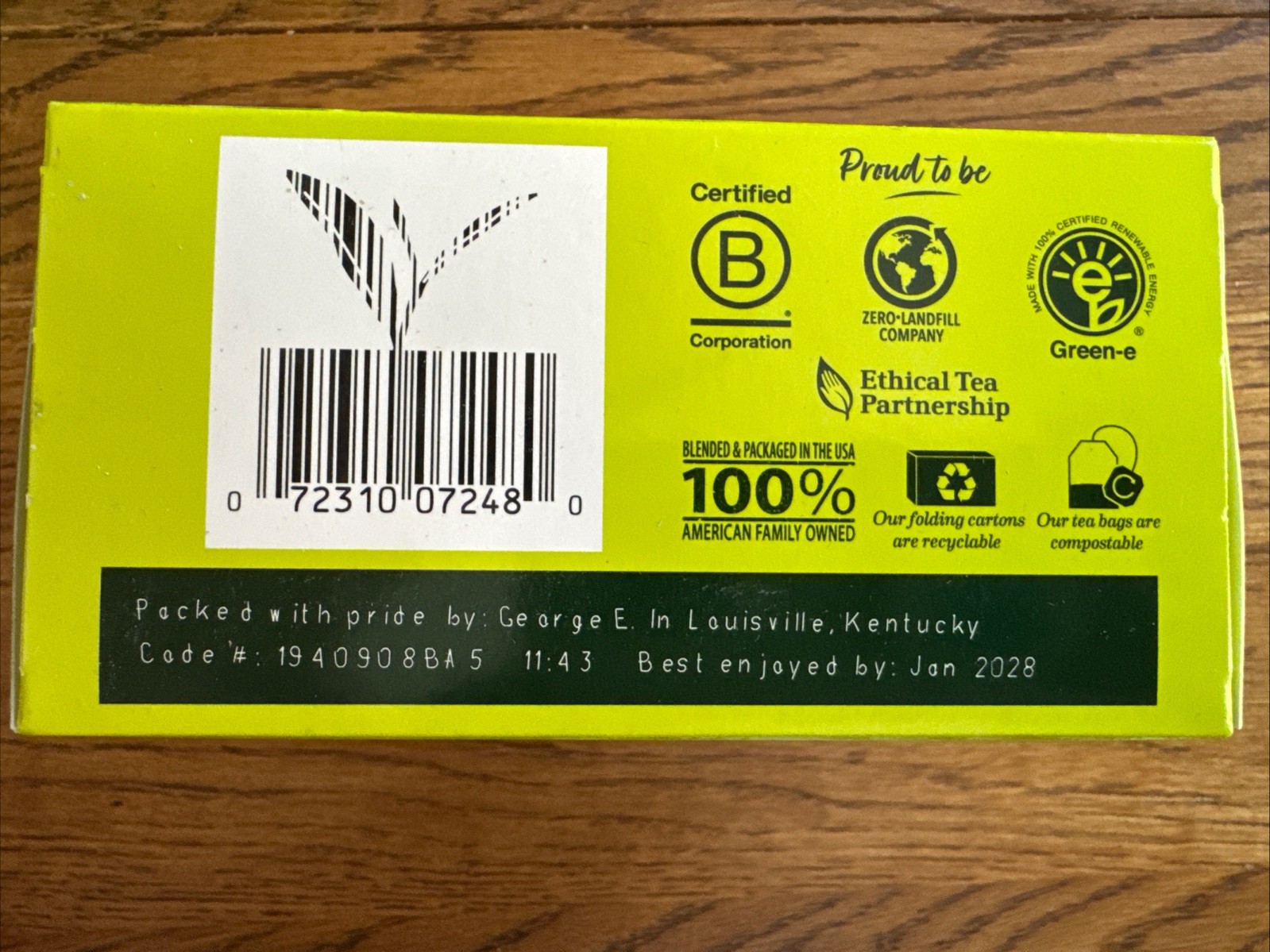 Bigelow Organic Decaf Green Tea 240 Tea Bags – 6 Packs of 40 Count Exp 5/27+