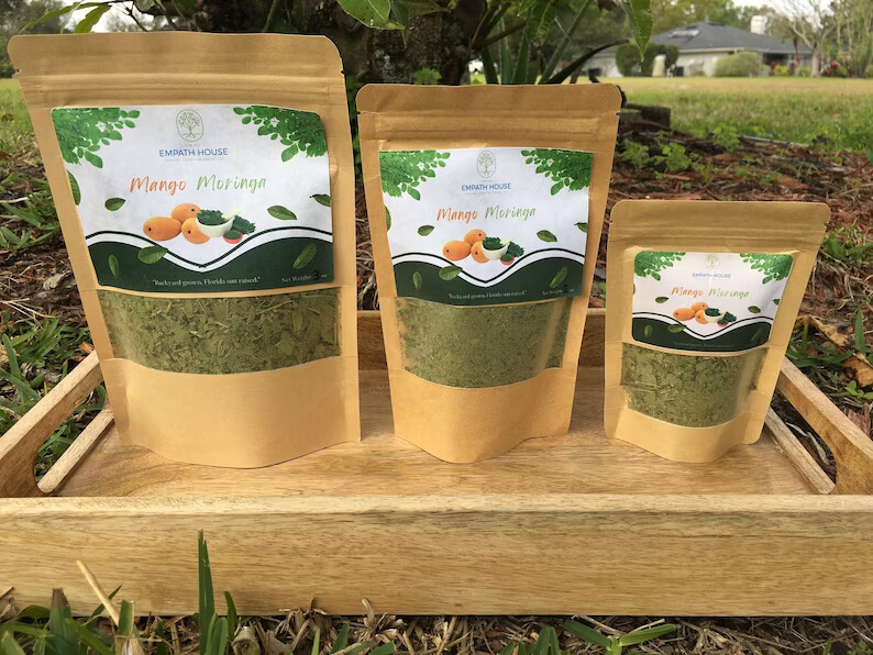 Moringa Leaf & Mango Leaf Herbal Tea 100% Organic Florida Grown USA
