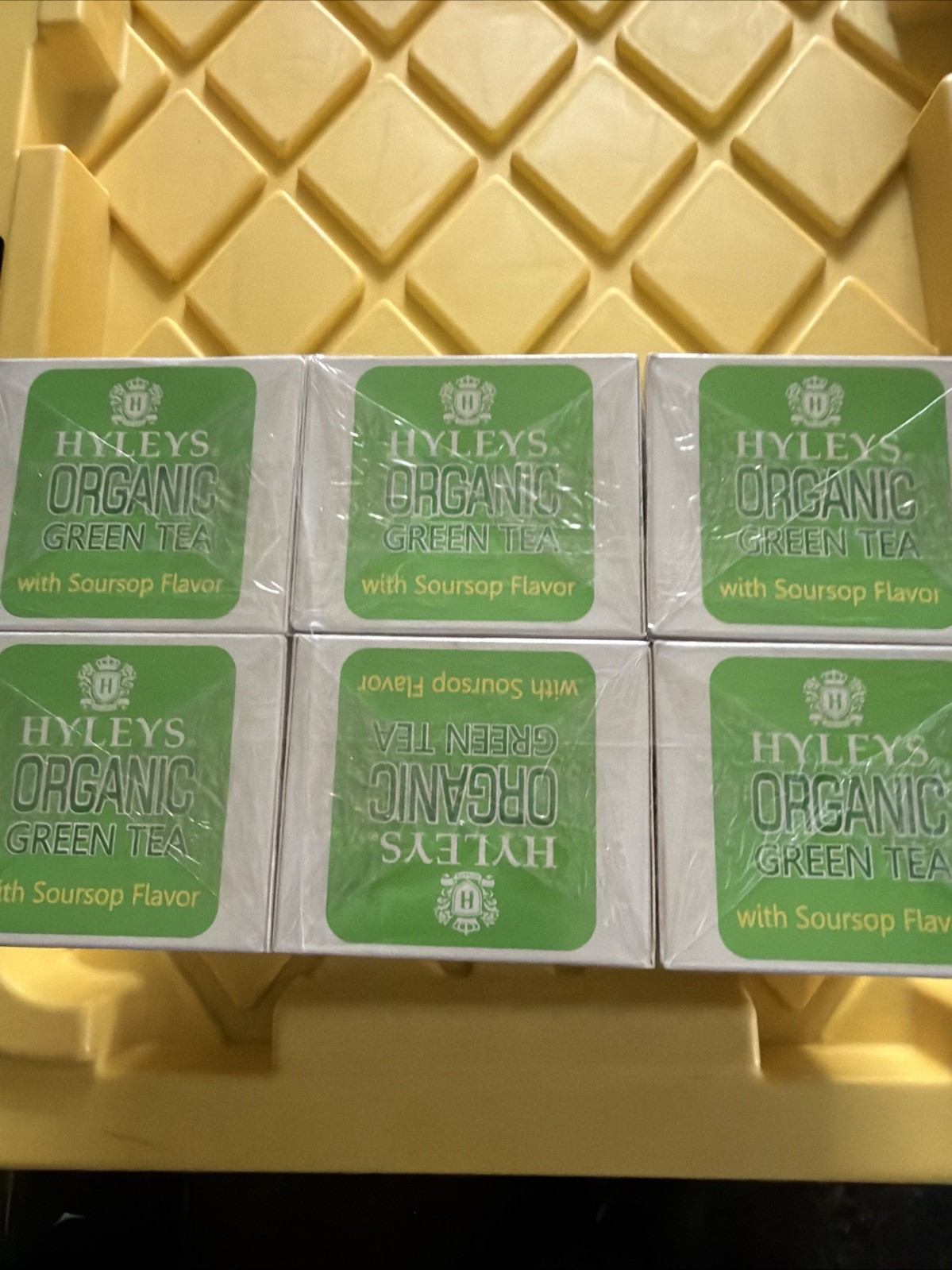 6 Hyleys Organic Green Tea Soursop Flavor – 25 Tea Bags Each= 150 Bags Hot/Cold