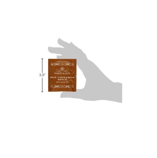 Harney & Sons Hot Cinnamon Spicy Black Tea Wrapped, Kosher, 50 Tea Bags