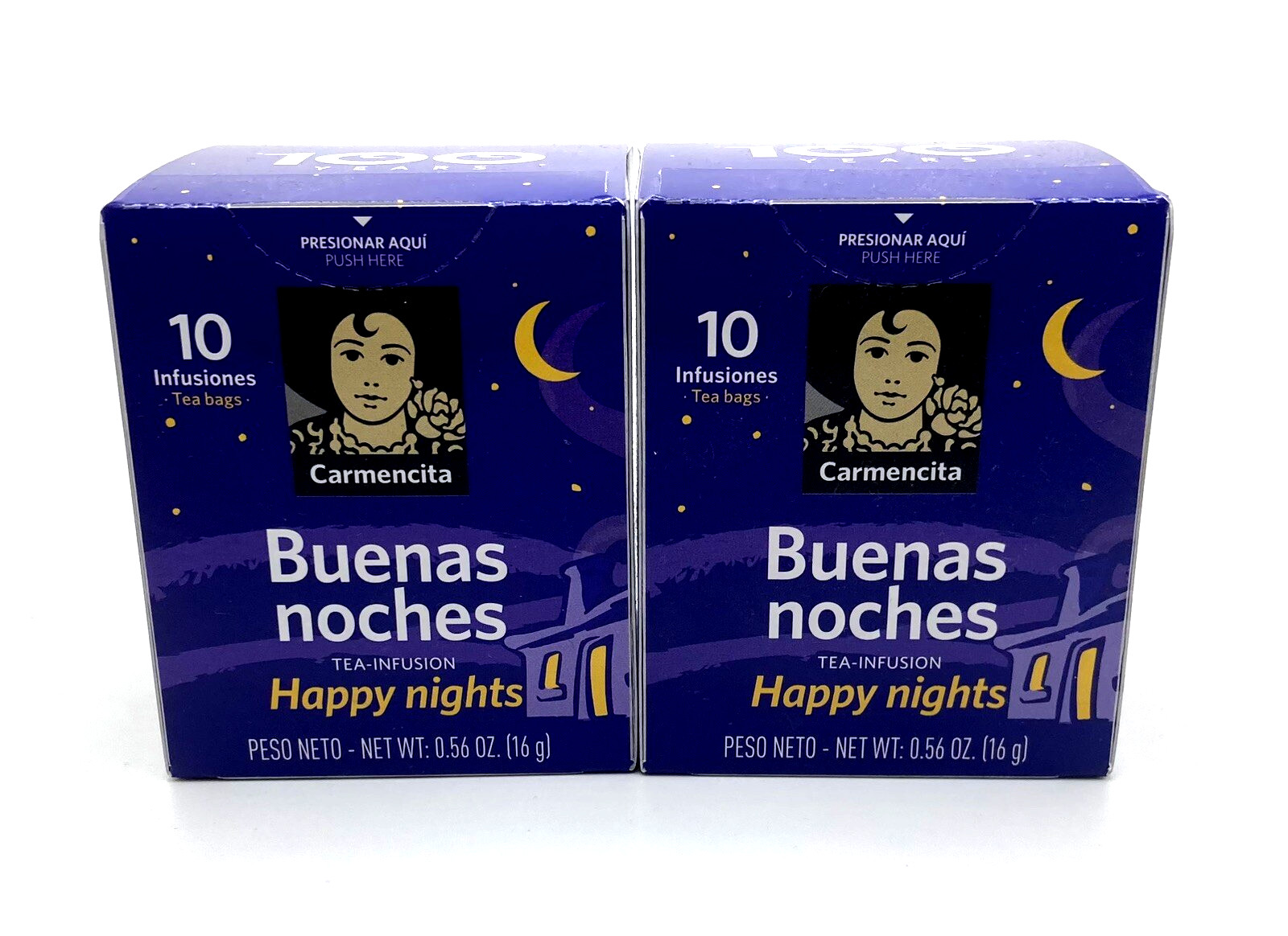 Carmencita Happy Nights Herbal Infusion, 20 Total Tea Bags (2 x 10) | Nighttime