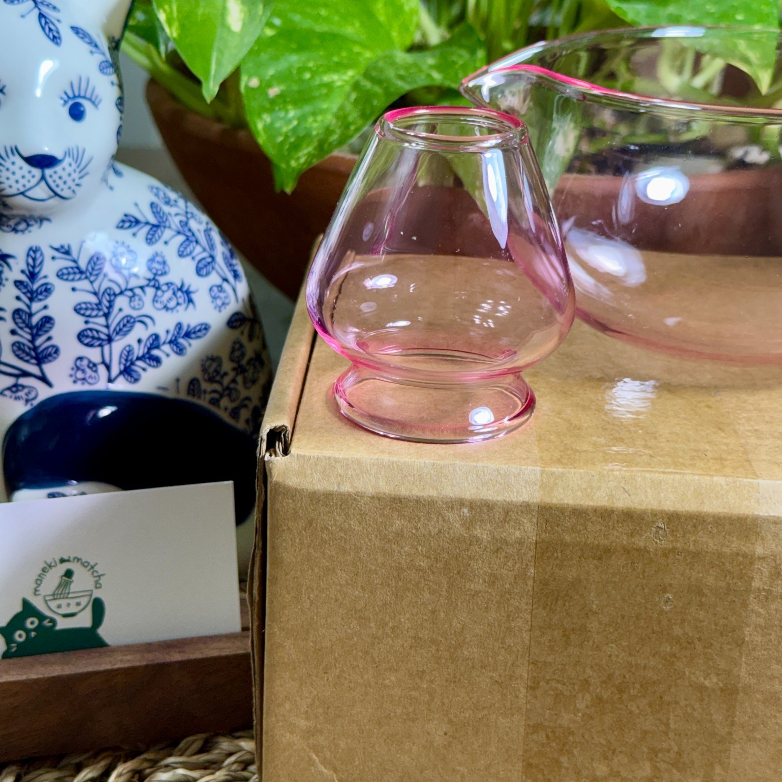 US SELLER – Glass Matcha Set | Chawan Matcha Bowl and Whisk Holder