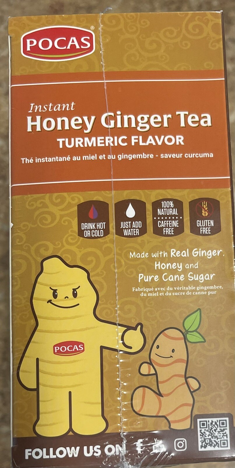 Pocas Honey Ginger Tea original Instant Honey Ginger Tea Made with Real Ginger