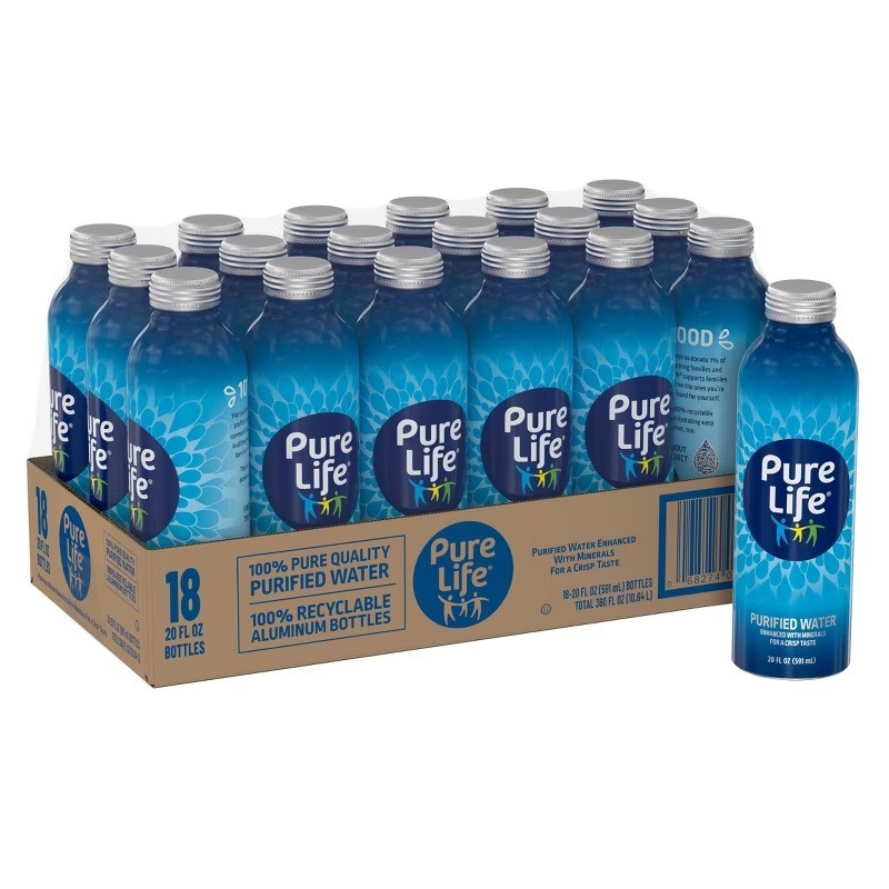 Purified Water – 18 Pack/20 Fl Oz Aluminum Bottles