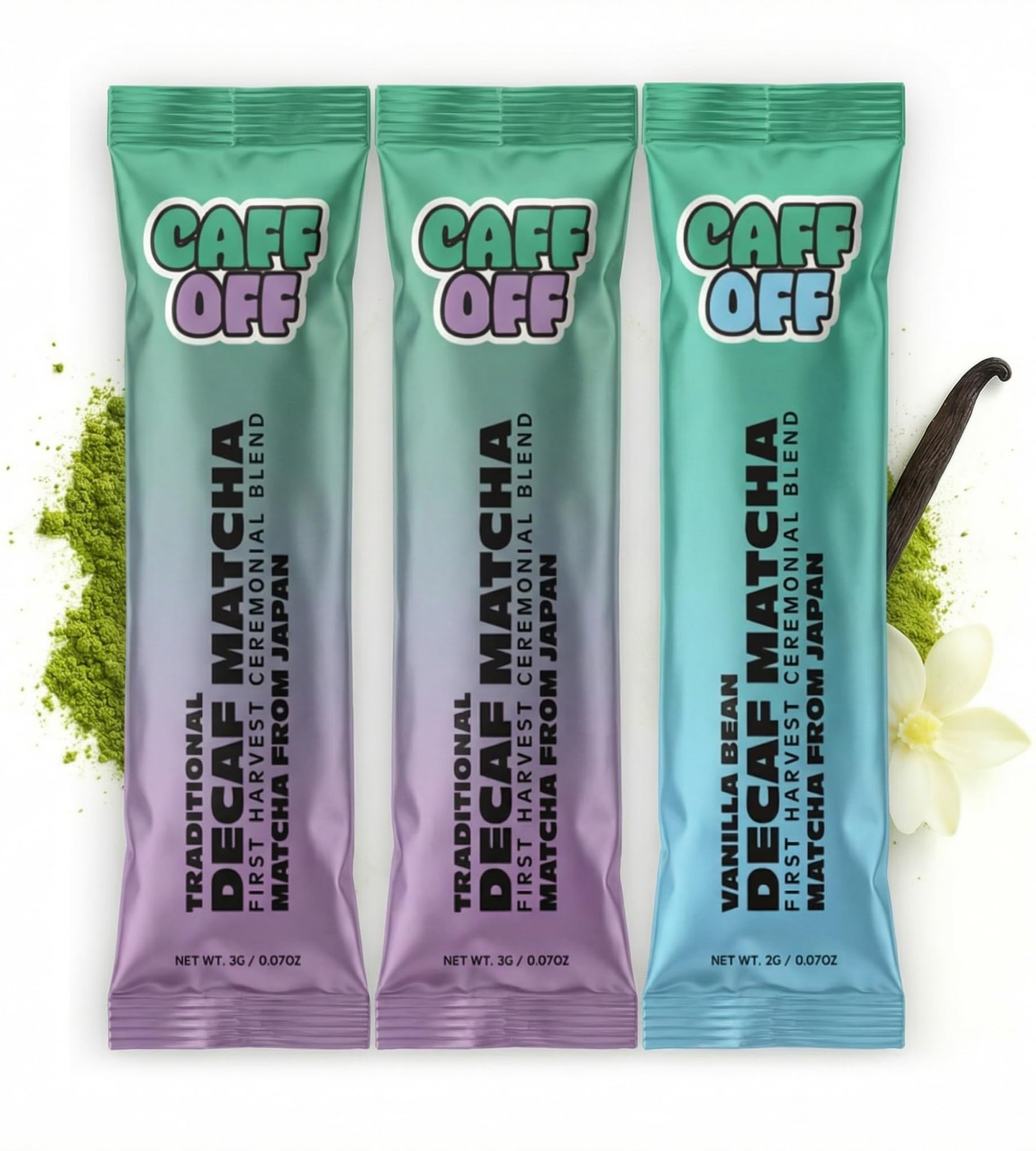 Decaf Matcha Green Tea Powder From Japan – Sample Stick Pack – 2 x Traditiona…