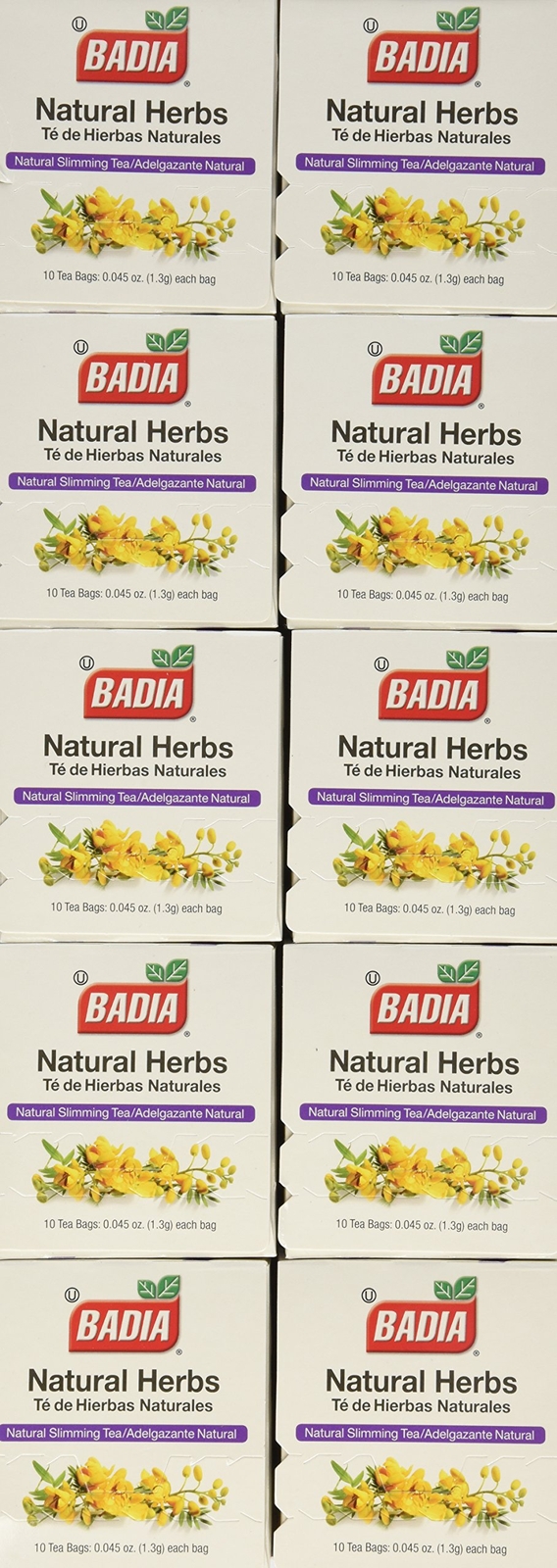 Badia Natural Herb Tea Bag, 10-Count Boxes (Pack of 20)