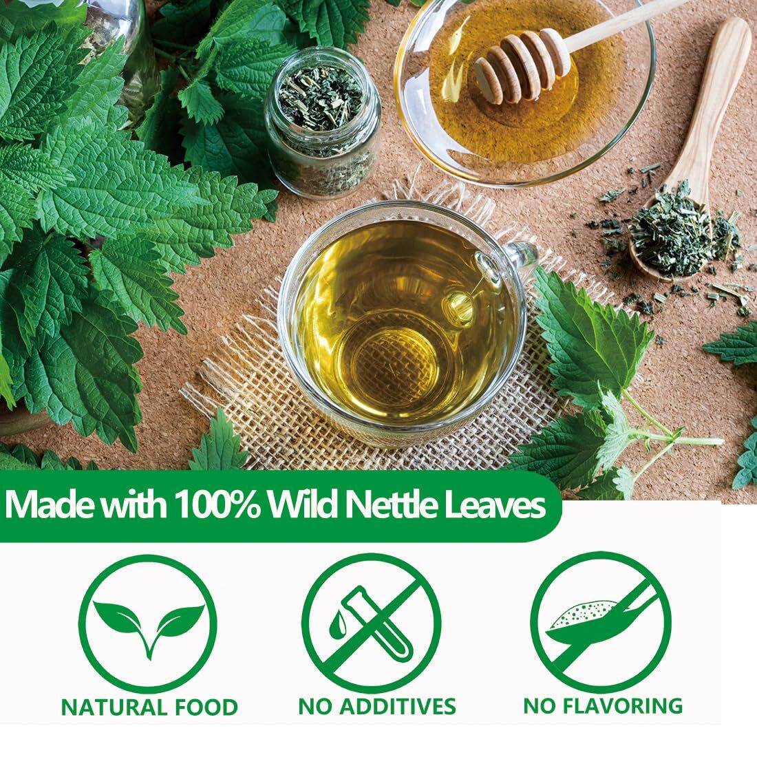 Premium 100 Stinging Nettle Leaf Tea Bags, Made with 100% Wild Nettle Leaves，…