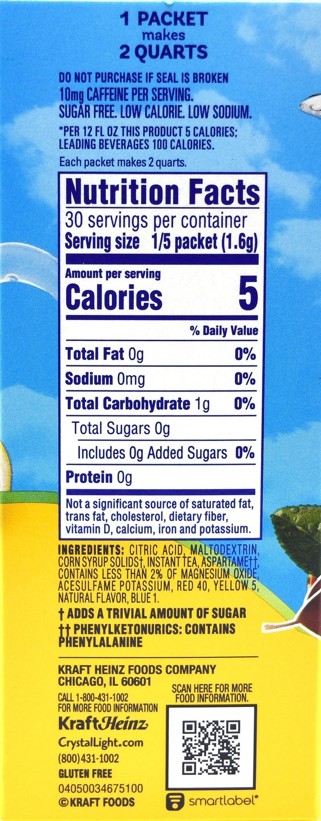 Iced Tea Drink Mix, Natural Lemon Flavor (12-Quart), 1.4-Ounce Packages (Pack…
