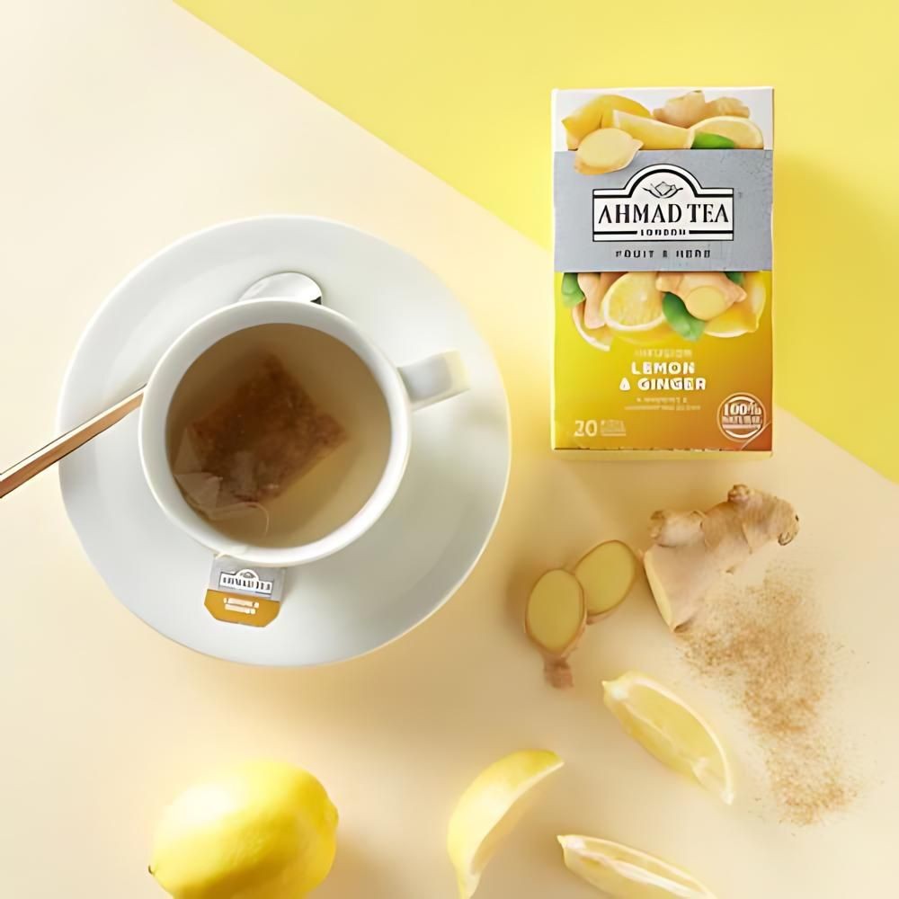 Ahmad Lemon and Ginger Herbal Infusion 20 foil tea bags