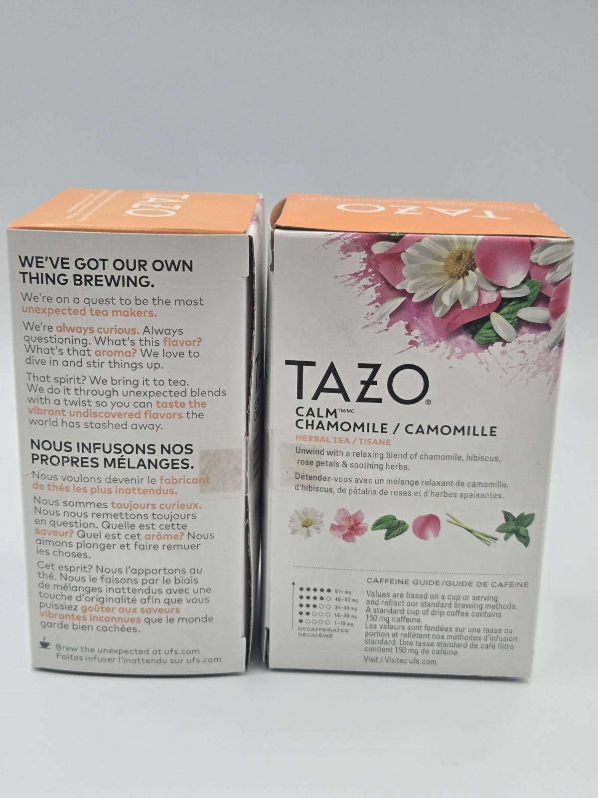 TAZO Calm Chamomile Herbal Tea 48 Bags Caffeine Free Relaxation Tea Exp 2025