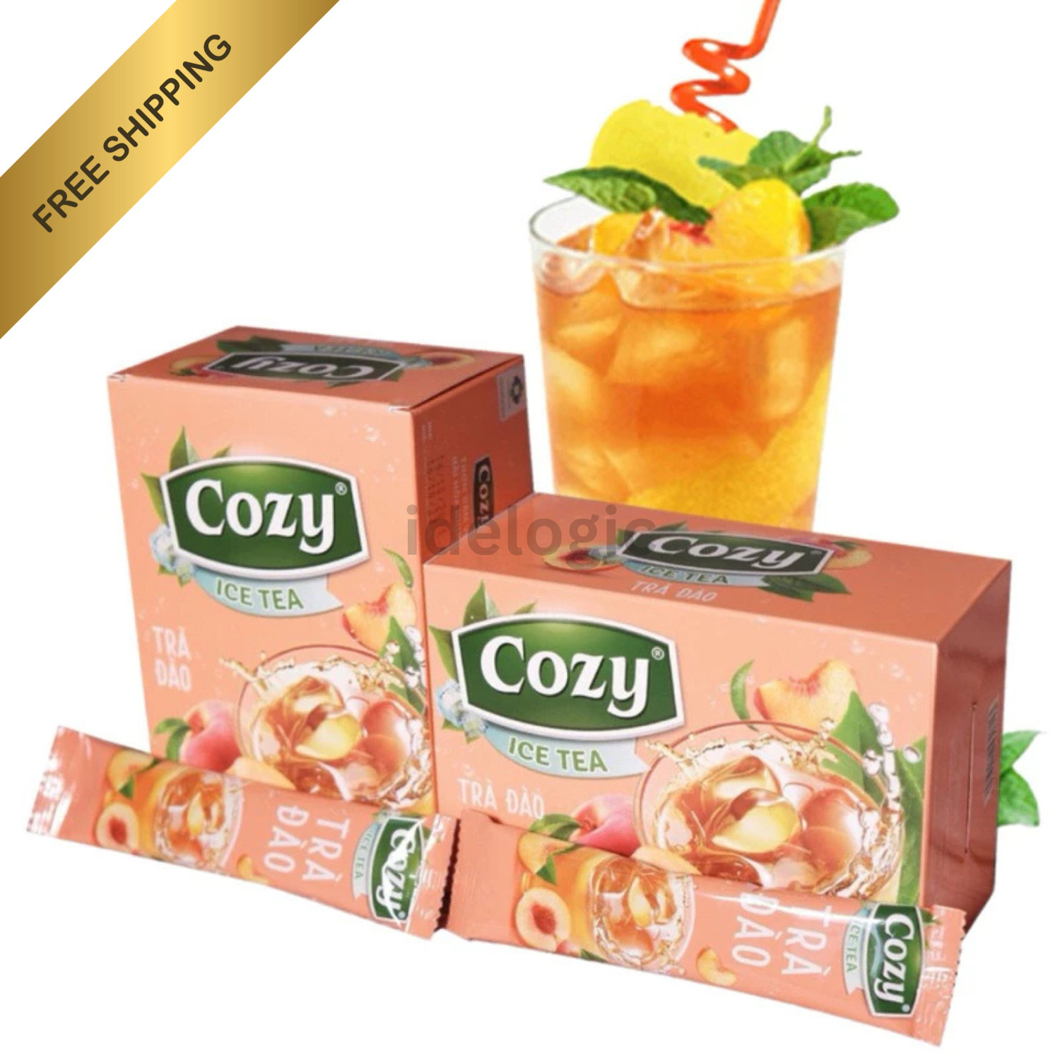 Cozy Peach Tea – Trà Cozy Ice Tea hương đào hộp 1boxes 15 g x 16 bags (240g)