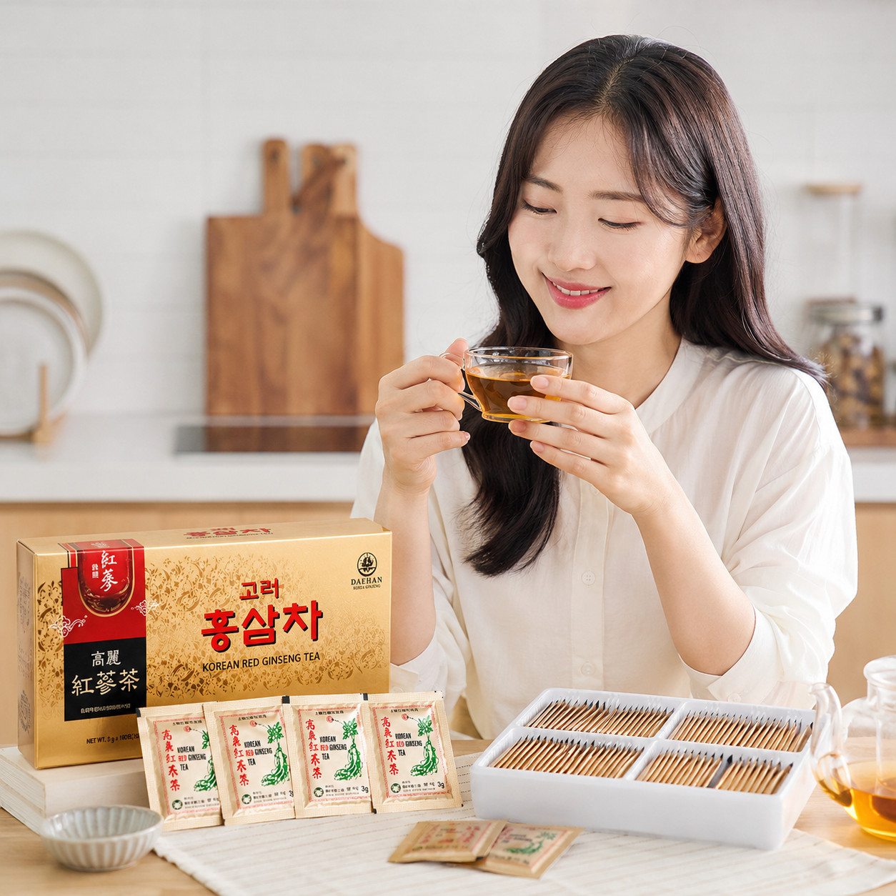Premium Korea Red Ginseng Root Tea 3g x 100 Bags – Herbal Wellness
