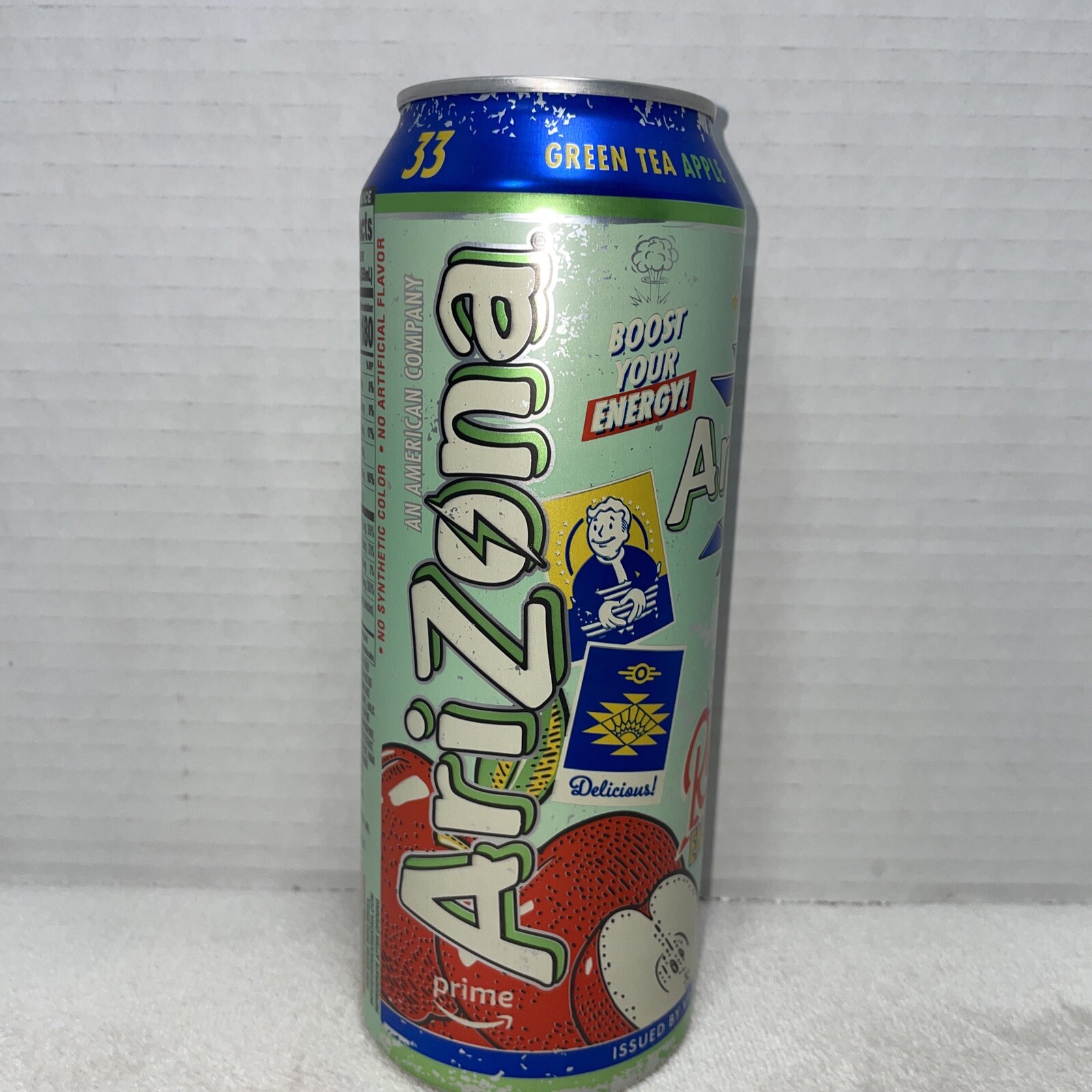 AriZona x Fallout Green Tea Energy Drink Red Apple Flavor 22 fl oz, Vault-Tec