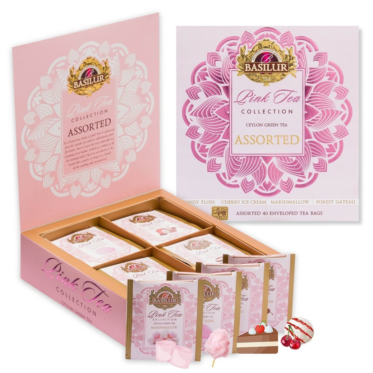 BASILUR PINK TEA COLLECTION ASST 40 COUNT