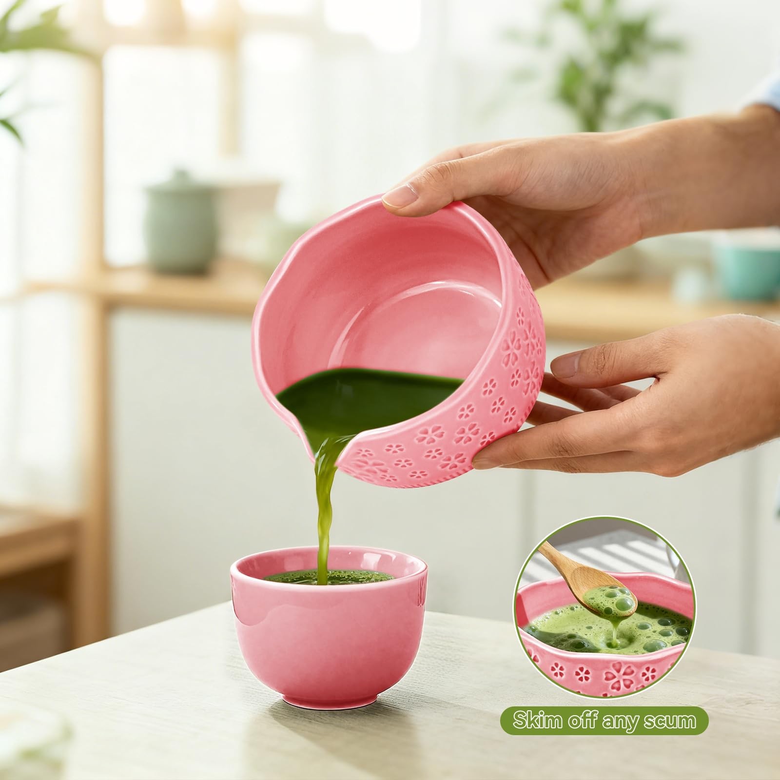 7 PCS Matcha Whisk Making Kit Bowl Scoop Sifter Tea Towel Holder Set