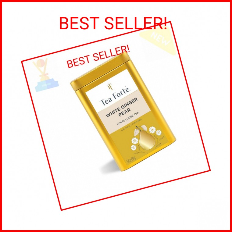Tea Forte White Ginger Pear Premium Loose Leaf Caffeinated White Tea Blend Canis