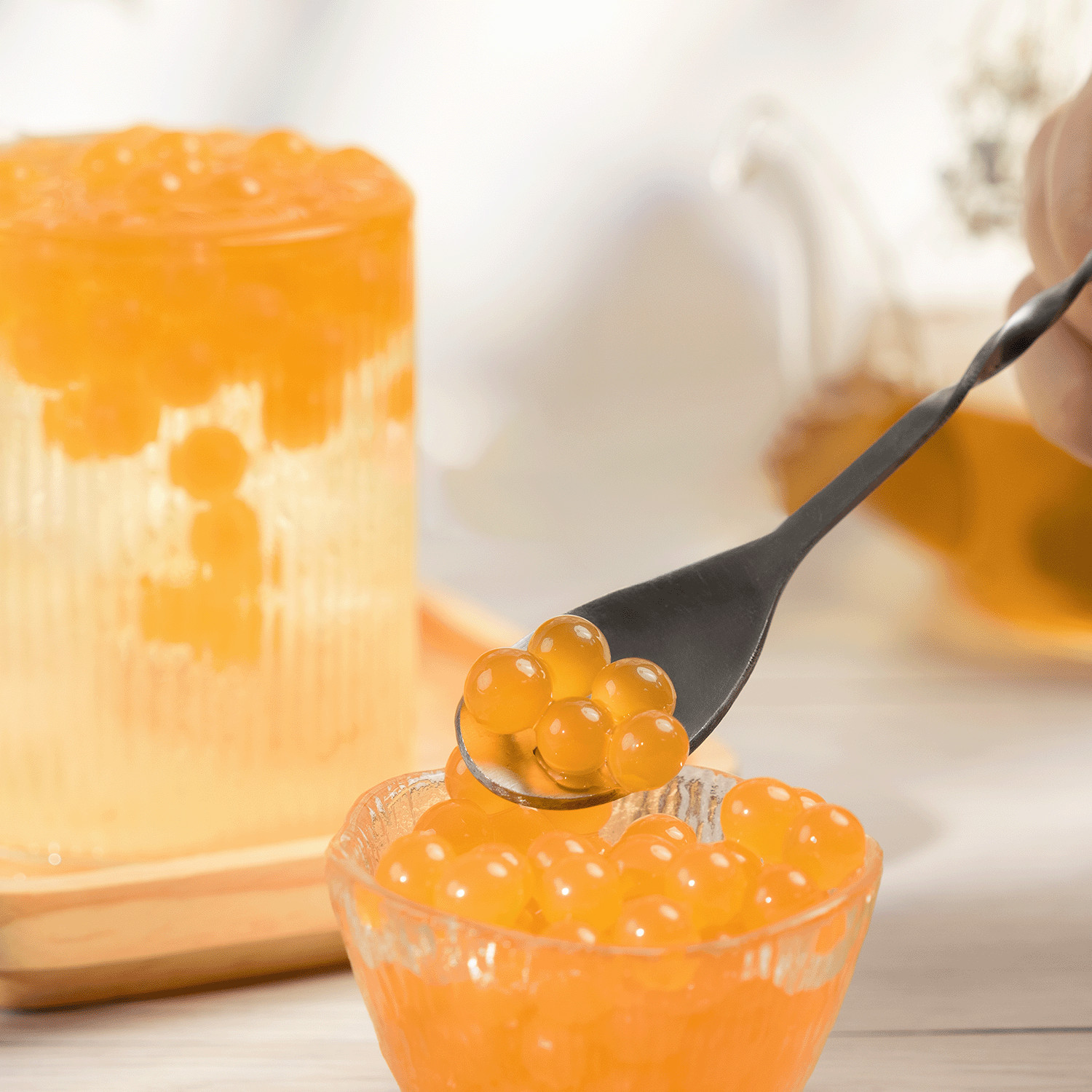 [12 Jars] Tea Zone Peach POPPING PEARLS™ (B2061, 2lbs)