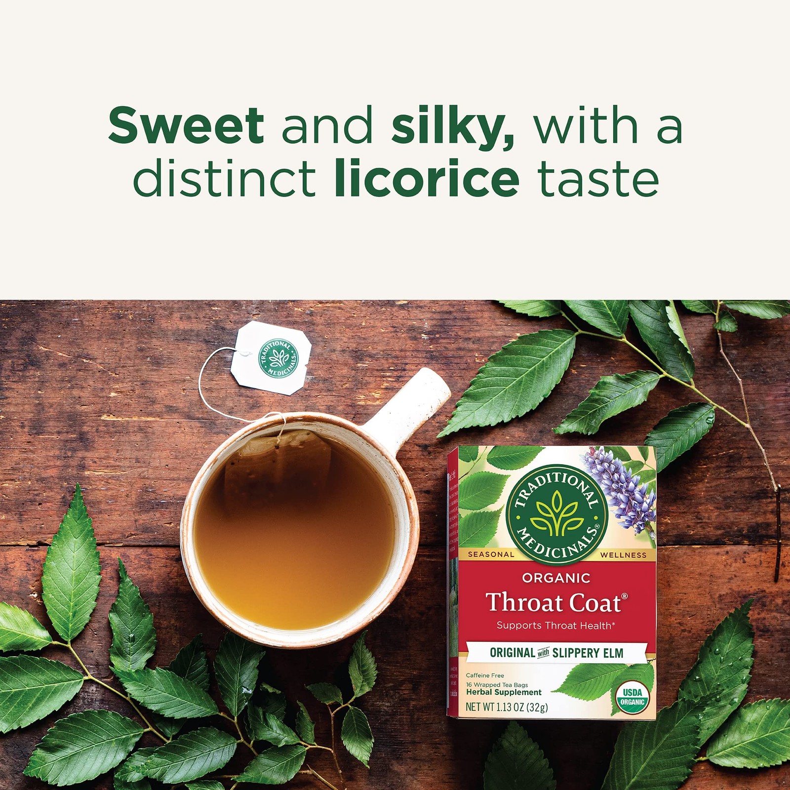 Traditional Medicinals Organic, Throat Coat Tea, Original Pack of 1, No Color