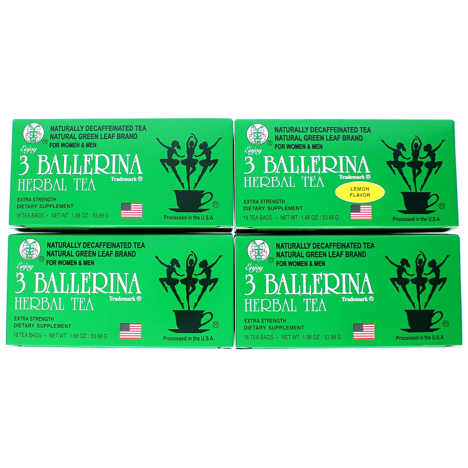 3 Ballerina Herbal Green Detox Tea- Bundle of 4 Boxes- Original 18 CT 3 Boxes…