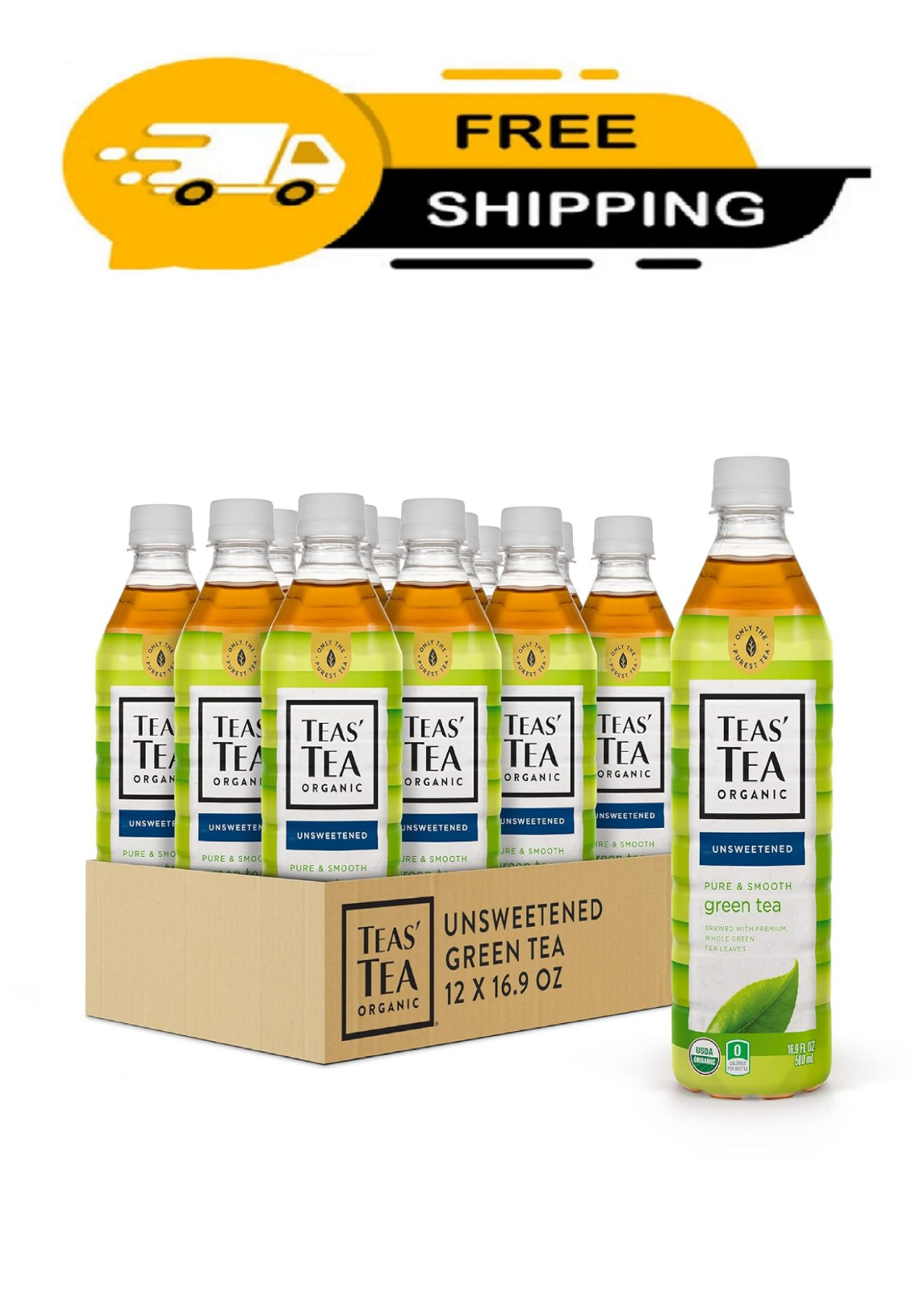 Ito En Teas’ Tea Unsweetened Green Tea 16.9 oz Bottles – 12 Pack