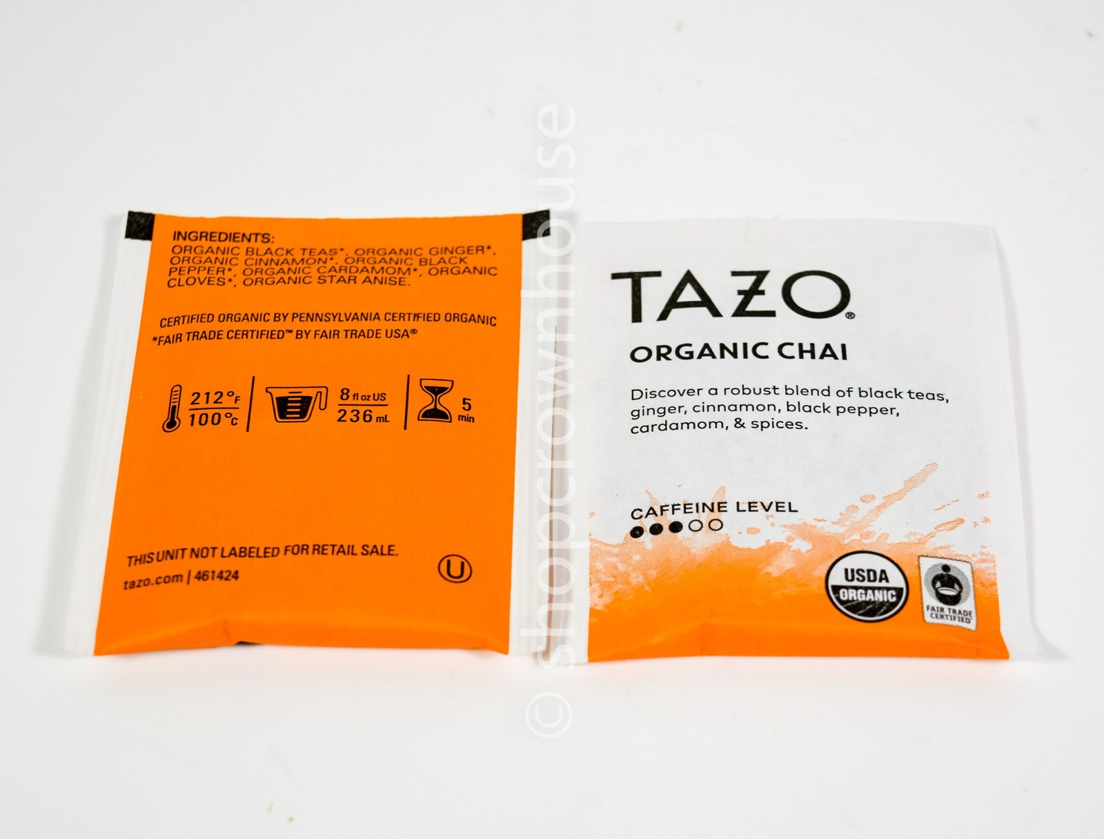 46 Tazo Organic CHAI Tea sealed Bag Caffeine Kosher