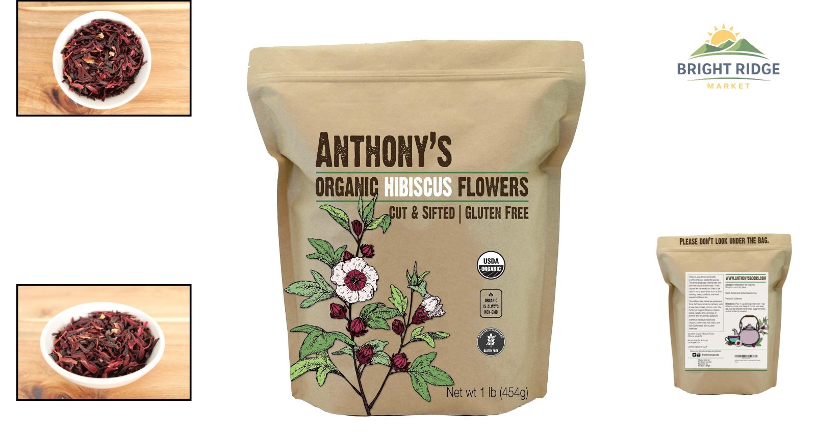Cut & Sifted Hibiscus Flowers, 1 lb – Herbal Tea, Non GMO and Caffeine Free