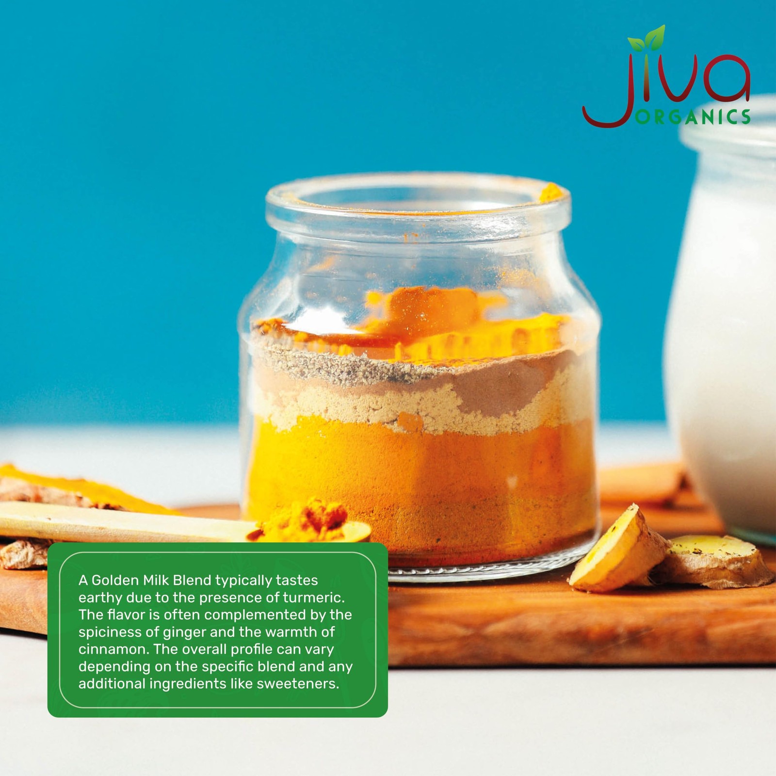 Jiva Organics Turmeric Tea Latte – Golden Milk Powder 7 Ounce Bag – Pack of 1