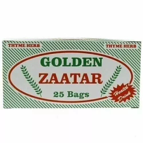 Golden Zaatar Thyme Herbal Tea – 25 Tea Bags Free Shipping World Wide
