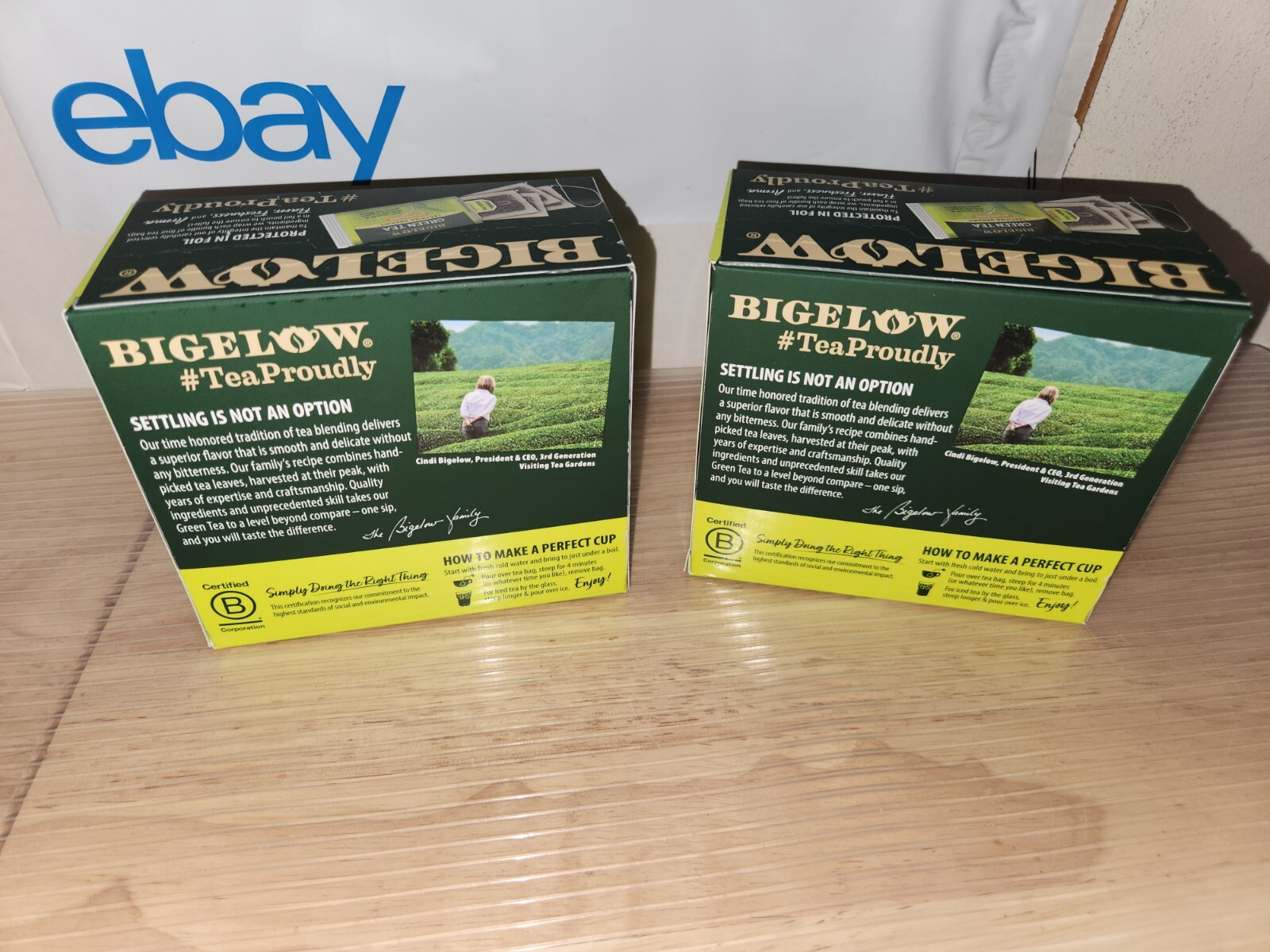 (2) Bigelow Organic Decaffeinated Green Tea | 40 Tea Bags Each | 1.73oz Lot Of 2